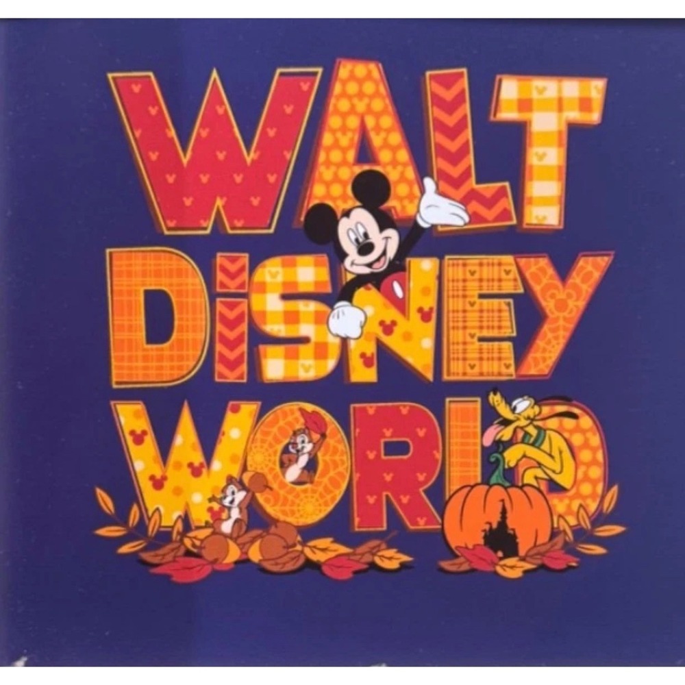 2026 Halloween Walt Disney World Fall Mickey Mouse T Shirt L Chip & Dale WDW